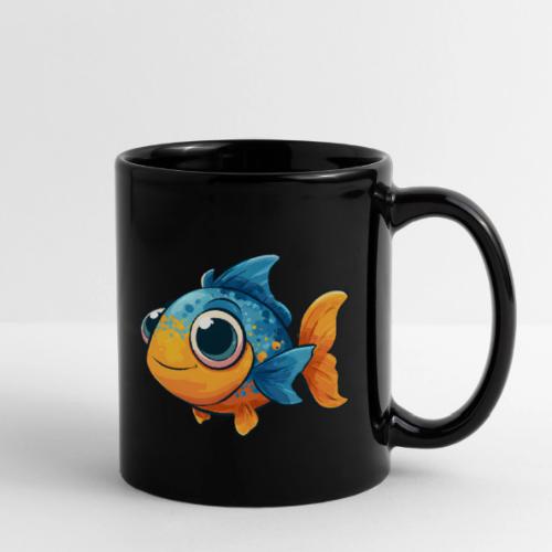 Colorful Cartoon Baby Fish in Blue and Orange - Full Color Mug