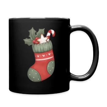 Christmas sock t-shirts designs - Full Color Mug - black - Right