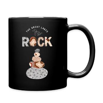 Great Lakes Rock Colored Rock Stack Petoskey Stone - Full Color Mug - black - Right