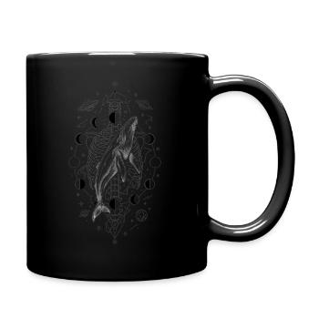 Cosmic Whale Geometry - Full Color Mug - black - Right
