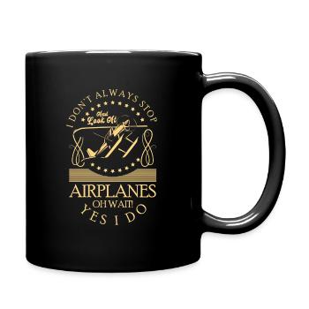 Model Airplane Airplane Aviator - Full Color Mug - black - Right