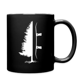 Snowboard Pine Tree - Full Color Mug - black - Right