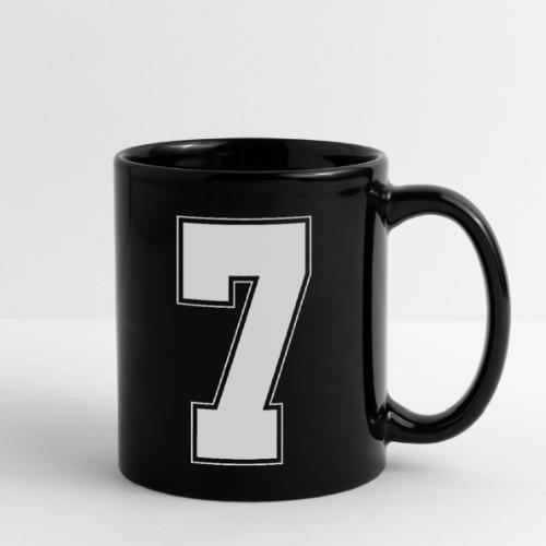 White Number 7 – Varsity Font - Full Color Mug