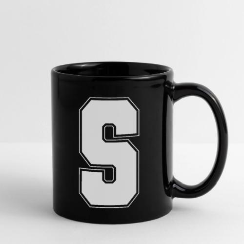 White Letter S – Varsity Alphabet Monogram - Full Color Mug