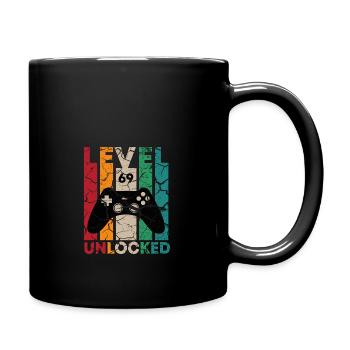 Level 69 Unlocked,69 Birthday Gift - Full Color Mug - black - Right