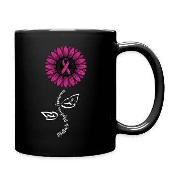 Multiple Myeloma Awareness Sunflower Ribbon - Full Color Mug - black - Right