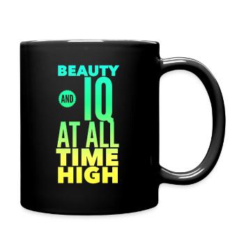 Beauty and IQ at All Time High - Full Color Mug - black - Right