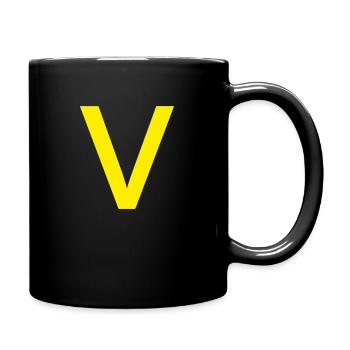 v - Full Color Mug - black - Right