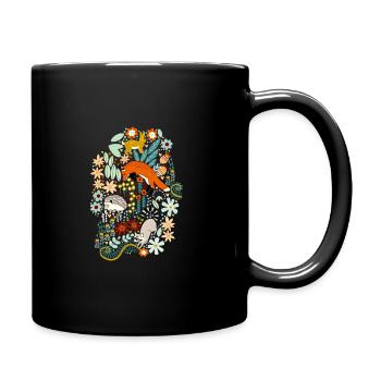 Textured Woodland Pattern - Full Color Mug - black - Right