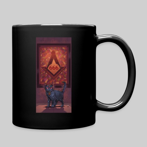 666 Three Eyed Satanic Kitten with Stained Glass - Full Color Mug