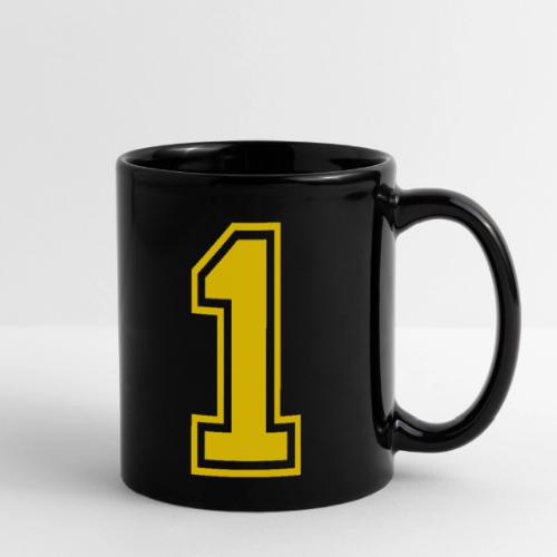 Number 1 in a classic athletic collegiate font - Full Color Mug
