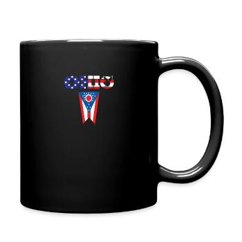 State of Ohio Pride Striped Graphic Design - Full Color Mug - black - Right
