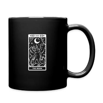 Mothman x Moon - White Lines - Full Color Mug - black - Right