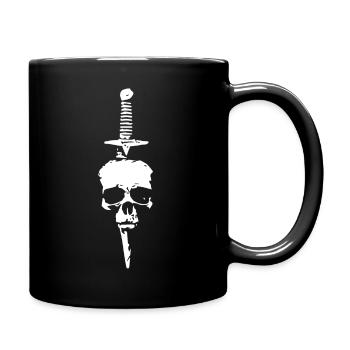 Skull and Dagger T Shirt - Full Color Mug - black - Right