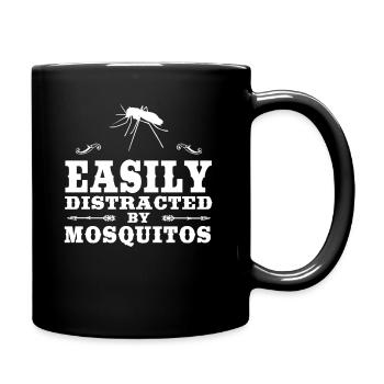 Easily Distracted By Mosquitos Funny Mosquito Desi - Full Color Mug - black - Right