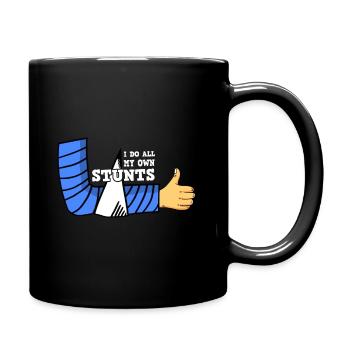 Broken Arm Shirt Stuntman Hospital outfit - Full Color Mug - black - Right
