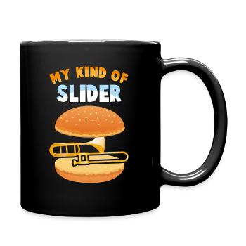 Funny Trombone Player Slider Musician Trombonist - Full Color Mug - black - Right