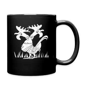 Funny Chicken, Two-Headed Chickens Original Art - Full Color Mug - black - Right