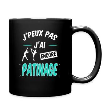 j'peux pas j'ai patinage - Tasse colorée - noir - Droite