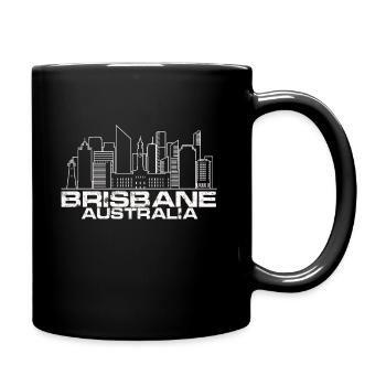 Brisbane Skyline - Full Color Mug - black - Right