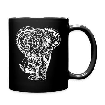 Decorated Elephant - Full Color Mug - black - Right