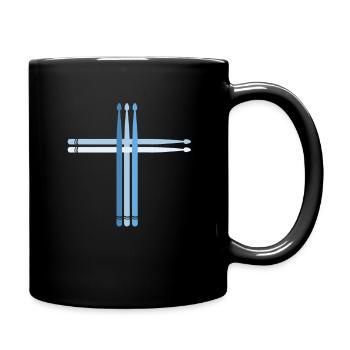 Drumstick Cross, Drummer - Full Color Mug - black - Right