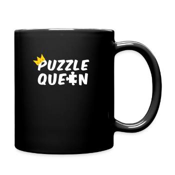 Puzzle Queen With A Puzzle Piece And A Crown - Full Color Mug - black - Right
