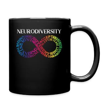 Neurodiversity Neurodivergent Rainbow Infinity - Full Color Mug - black - Right