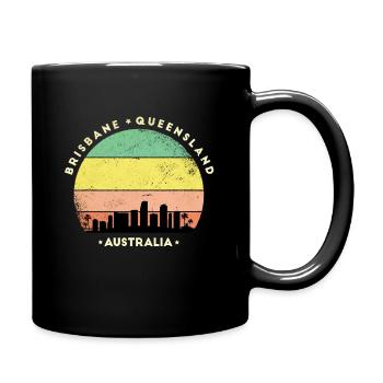 Retro sunset Brisbane Queensland Australia - Full Color Mug - black - Right