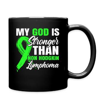 My God Is Stronger Than Non-Hodgkin Lymphoma - Full Color Mug - black - Right
