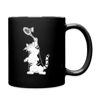 Badminton Badminton Cat - Full Color Mug - black - Right