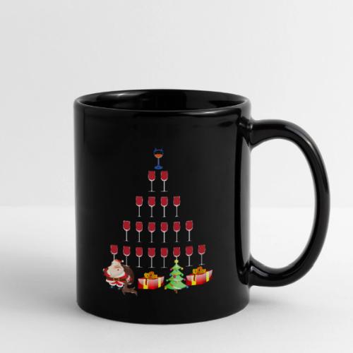 Wine glass decor Christmas Tree Xmas Ornament tee - Full Color Mug