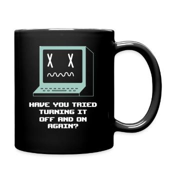 Computer Restart Geek Pun Apparel - Full Color Mug - black - Right