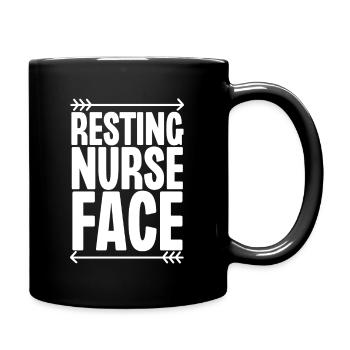 Resting Nurse Face - Full Color Mug - black - Right