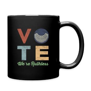 Vote We're Ruthless Vintage Retro Women Rights - Full Color Mug - black - Right