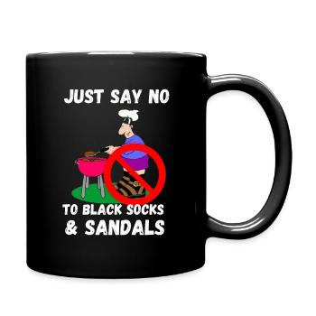 Funny - Just Say No To Black Socks and Sandals BBQ - Full Color Mug - black - Right