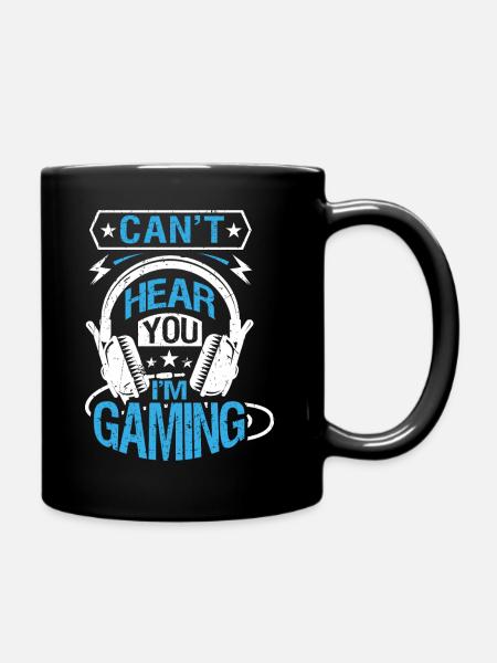 Can t Hear You I m Gaming T Shirt Cool Funny - Full Color Mug - black