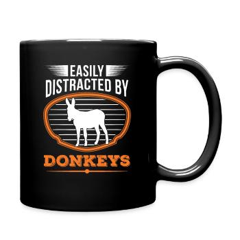 Easily Distracted By Donkey's Donkey Mule - Full Color Mug - black - Right
