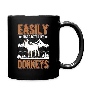 Easily Distracted By Donkey's Donkey Mule - Full Color Mug - black - Right