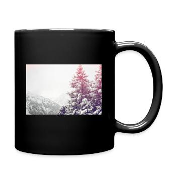 Winter Firs In Snow - Full Color Mug - black - Right