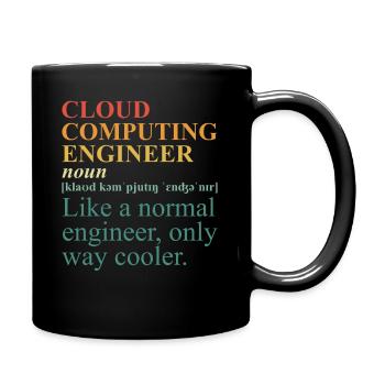 Cloud Computing Engineer Definition Retro Computer - Full Color Mug - black - Right