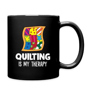 Quilting Is My Therapy Needlework Quilting - Full Color Mug - black - Right