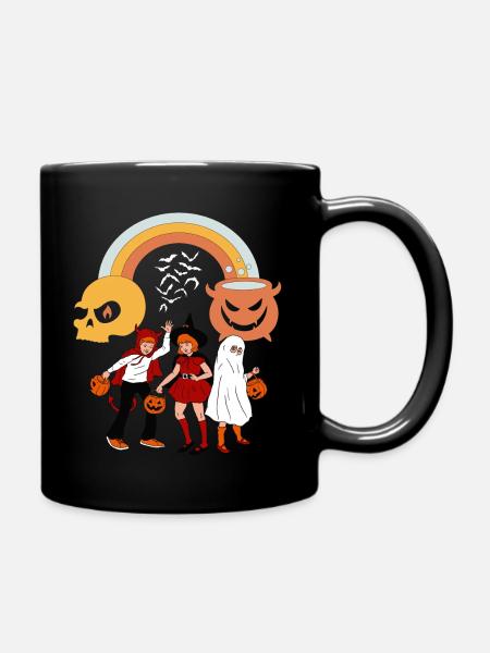 Vintage Horror Comic Trick or treat - Full Color Mug - black