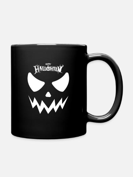 Happy Halloween Scary Face - Full Color Mug - black