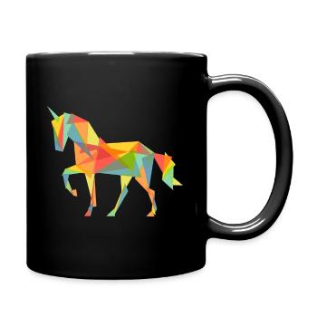 Fractal Geometric Unicorn - Full Color Mug - black - Right