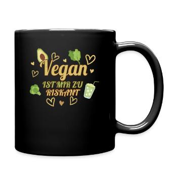 Avocado Vegetable Vegetarian Too Risky Me Vegan - Full Color Mug - black - Right