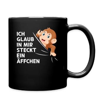 Ich glaub in mir steckt ein Äffchen - Orang-Utan - Full Color Mug - black - Right