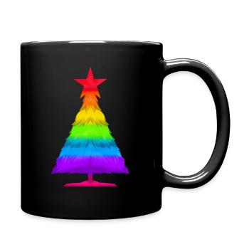 Colorful LGBTQ Fir Spruce Christmas Tree - Full Color Mug - black - Right