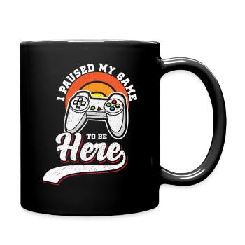 I Paused My Game To Be Here Shirt Vintage Gamer - Full Color Mug - black - Right