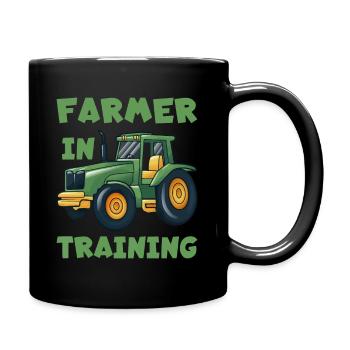 Kids Funny Tractor Boy Farmer In Training Tractor - Full Color Mug - black - Right